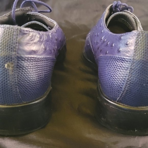 Rare Stacy Adams Amori Ostrich Quill Oxford Gray Toe Leather Shoes main image 5
